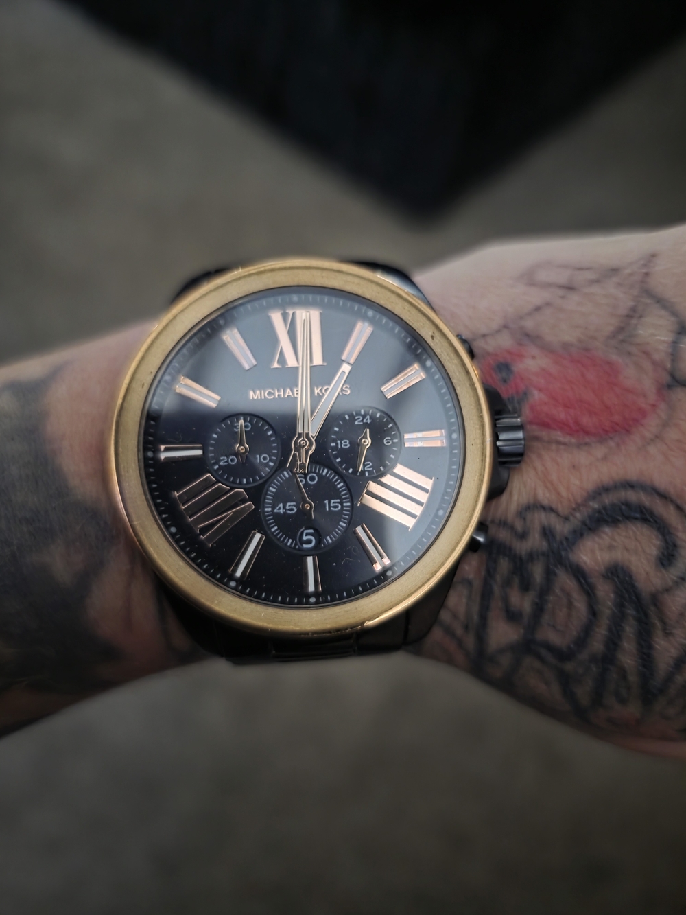 Michael Kors "Wren" Watch - Black with Rose Gold